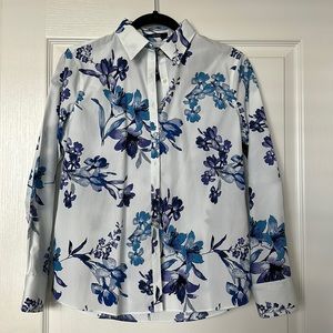 Floral button down Lands End top, 6P